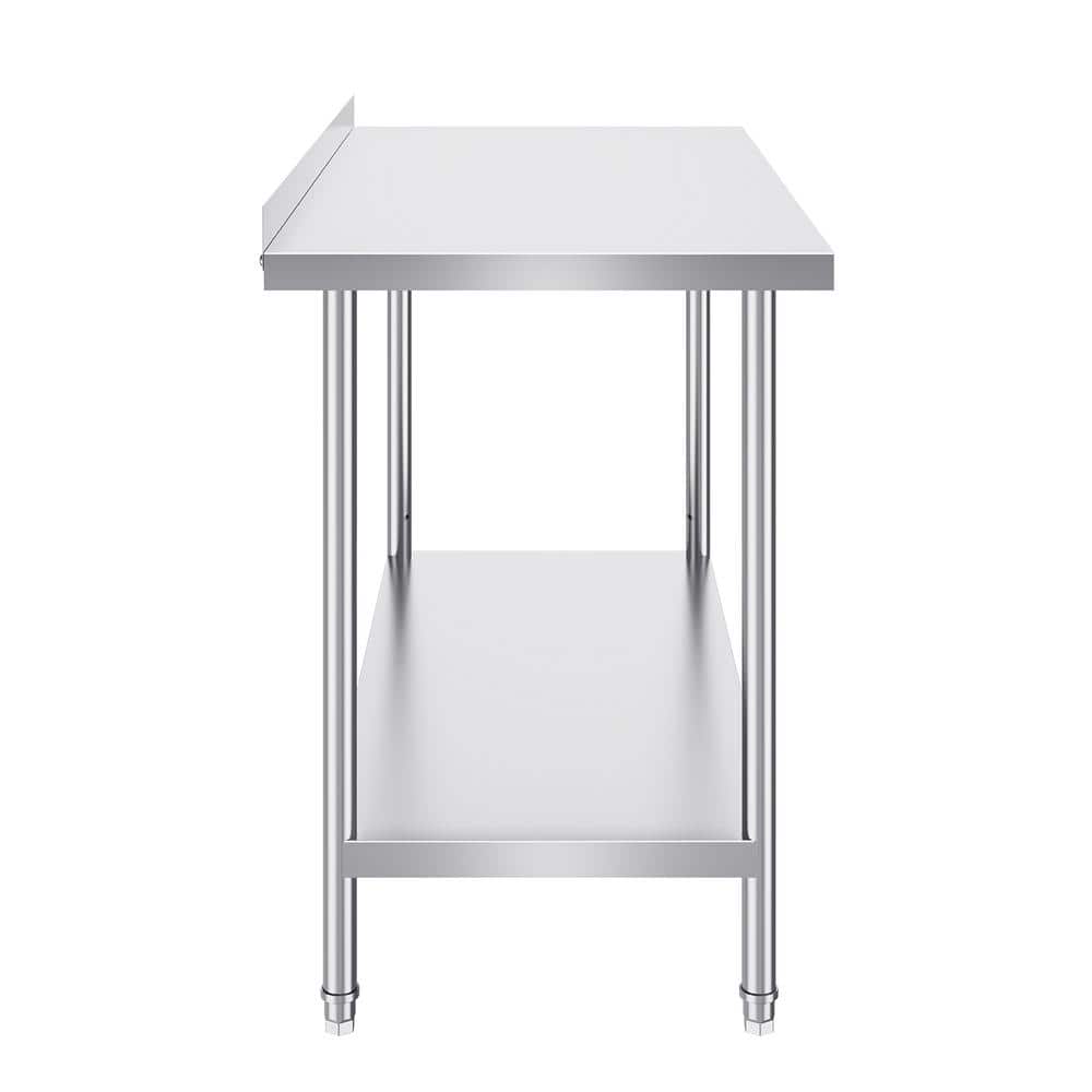 24 x 48 x 36 in. Stainless Steel Work Table, Heavy Duty Commercial Kitchen Prep Table Adjustable Height Worktable - Hercitys