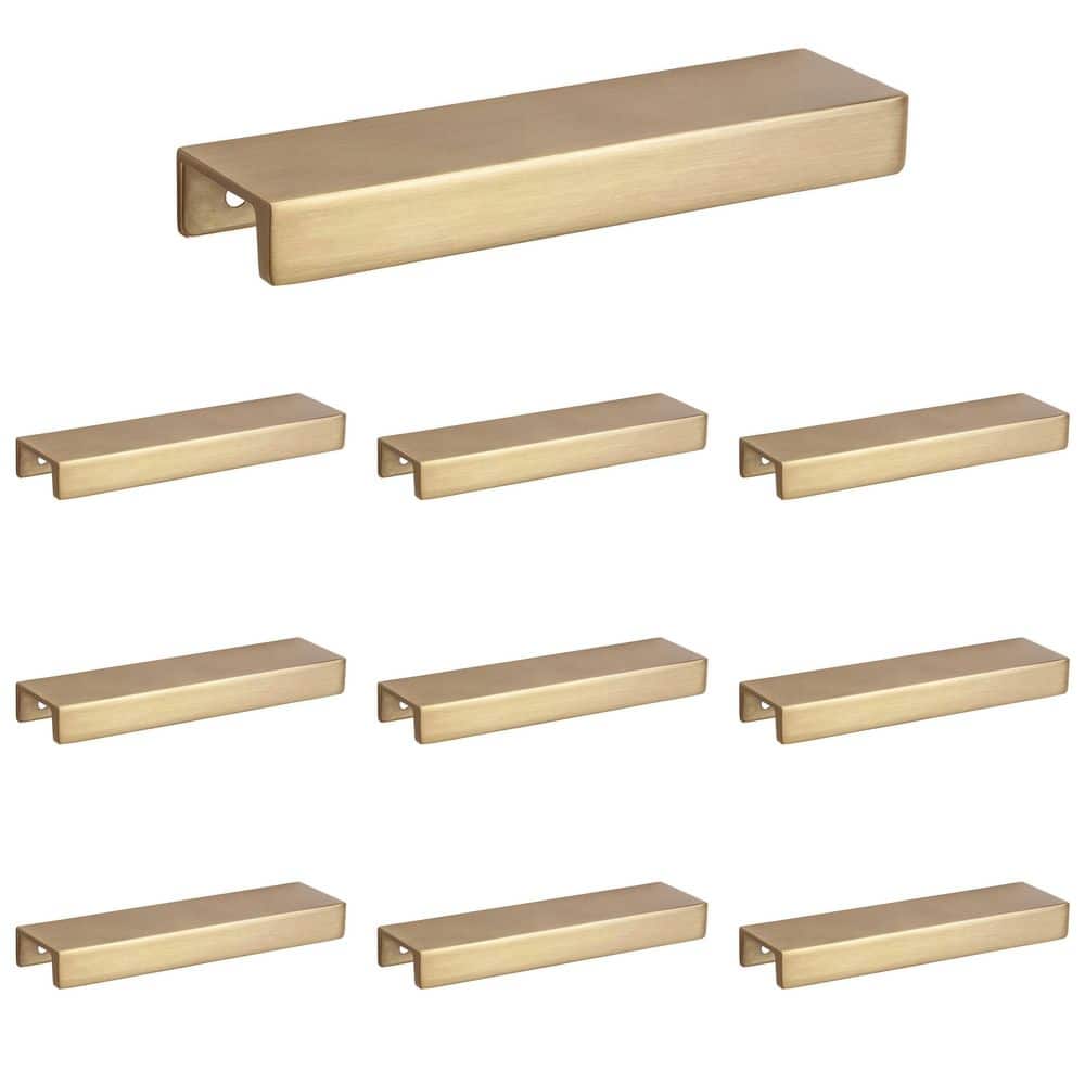 10-Pack Martin 5 in. (127 mm) Center-to-Center Satin Brass Edge Drawer Pull - Hercitys