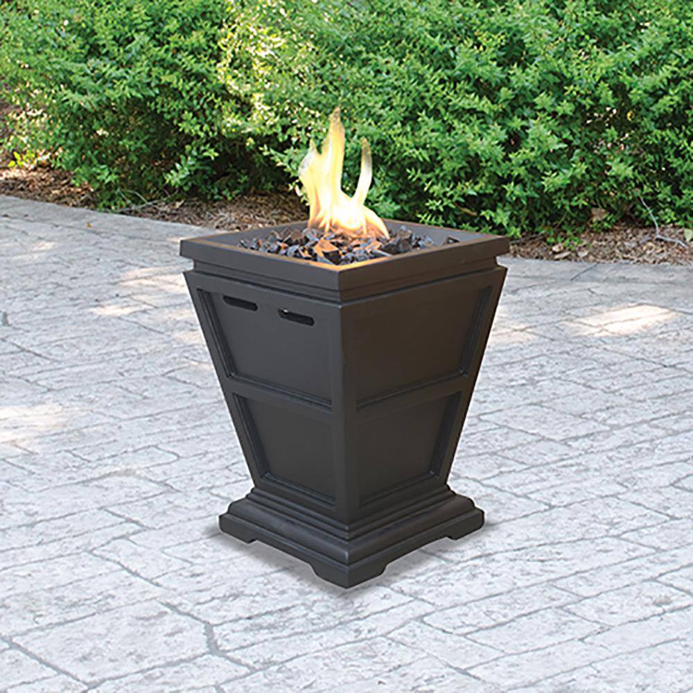 11 in. W x 11 in. D Tabletop LP Gas Fire Pit with Electronic Ignition and Lava Rocks - Hercitys