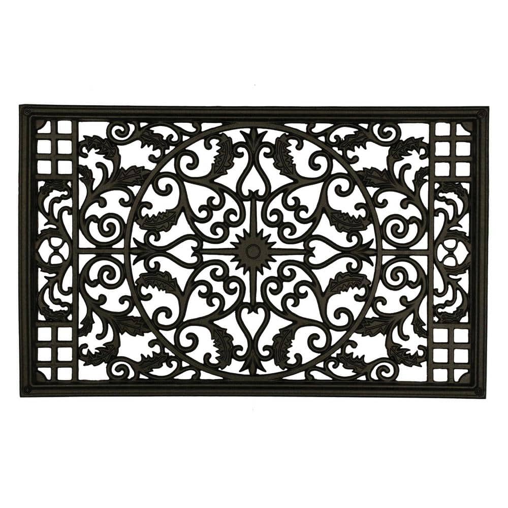 15 in. x 24 in. Black Cast Aluminum Rectangular Insert for Wooden Gate or Fence - Hercitys