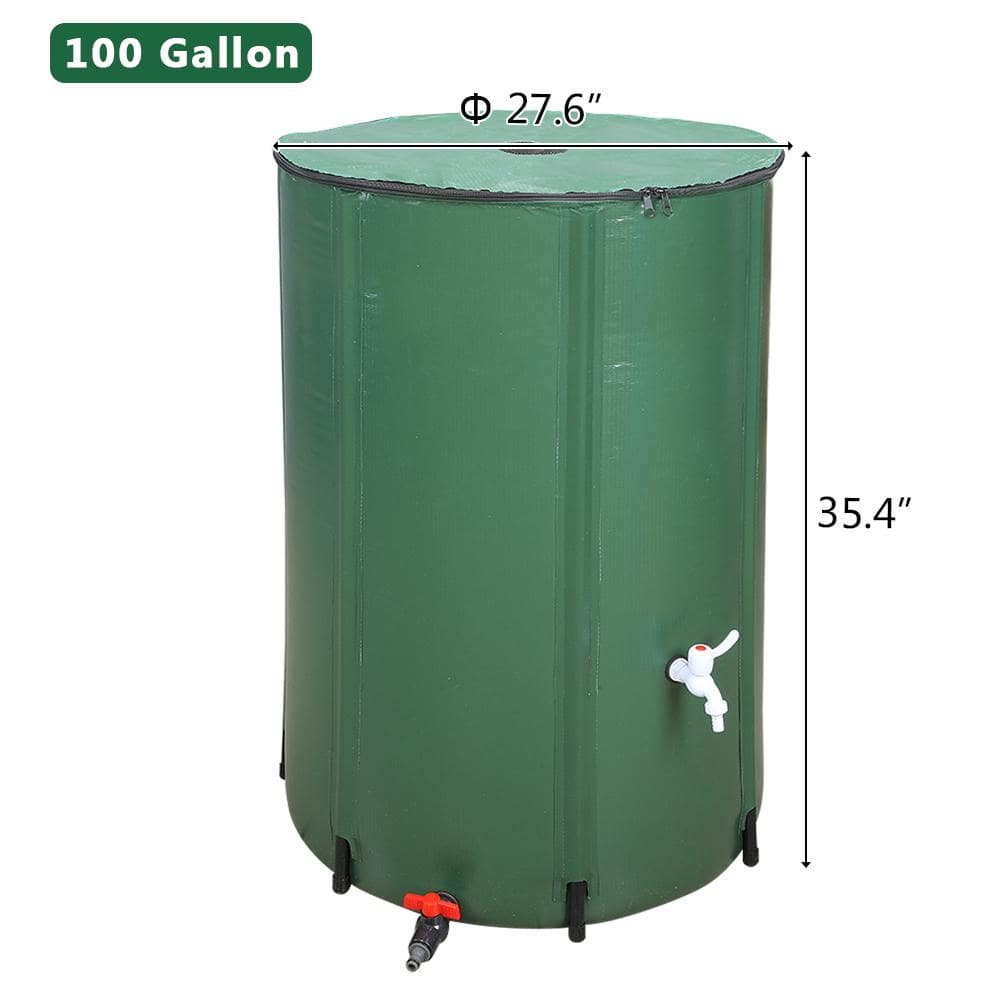 100 Gal. Green Rainwater Barrel - Hercitys