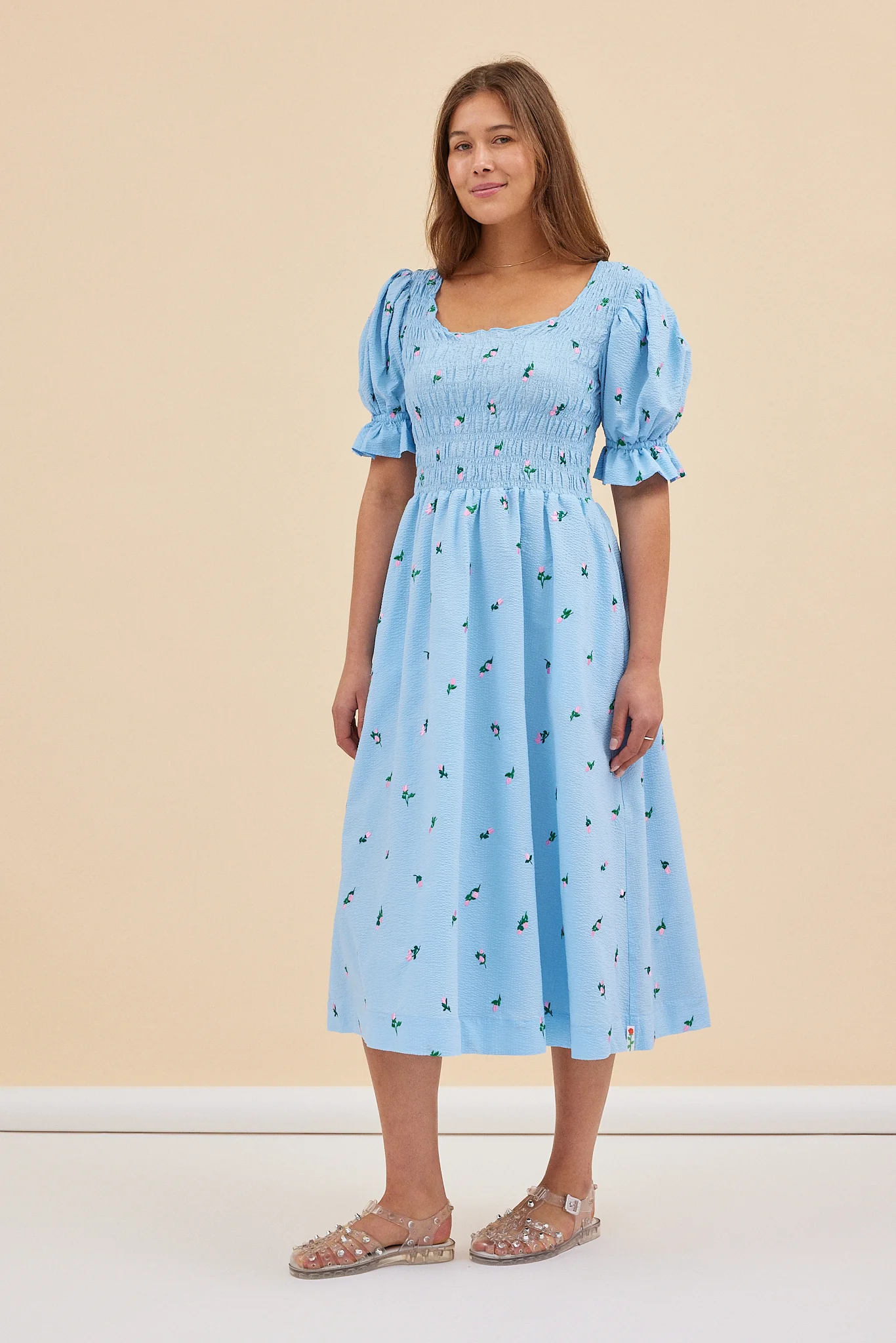 DAPHNE DRESS - BLUE ROSES - Hercitys