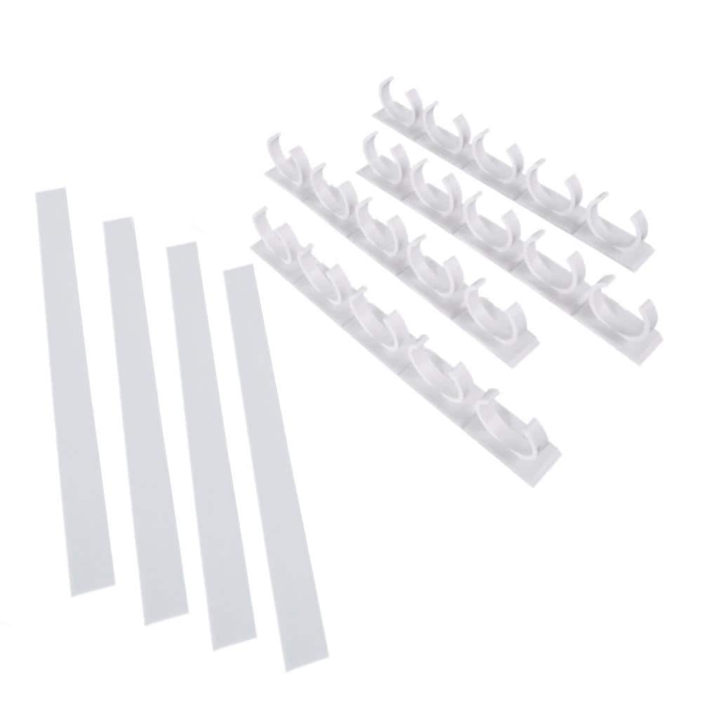 16-Pack White Gripper Clip Strip Spice Rack Organizer - Hercitys