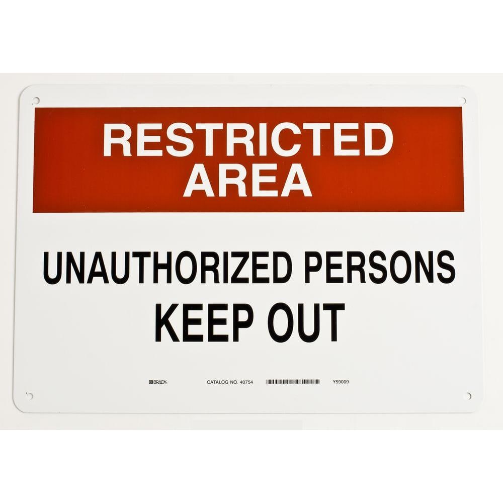 10 in. x 14 in. Aluminum Restricted Area Admittance Sign - Hercitys