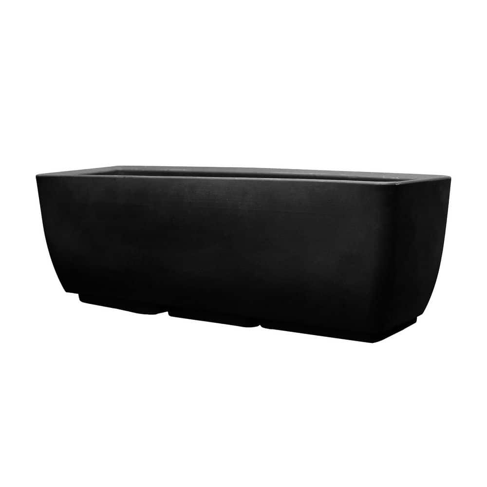 30 in. x 10 in. Indoor/Outdoor Black Polyethylene Rectangular Planter - Hercitys