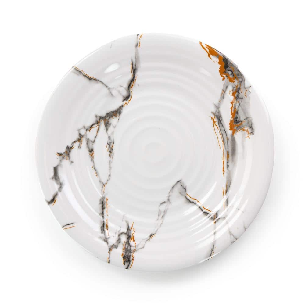 12-Piece Fine Sculpture White Melamine Dinnerware Set (Service for 4) - Hercitys