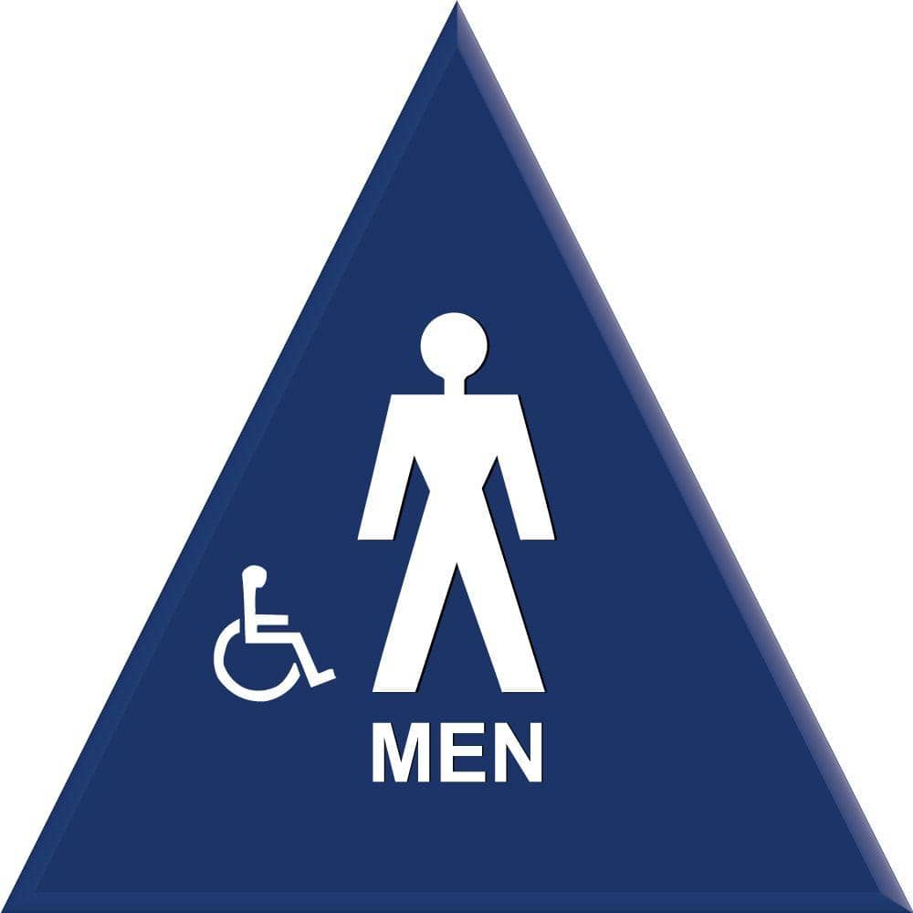 12 in. Blue Triangle with Men Symbol and Accessible Symbol Sign - Hercitys