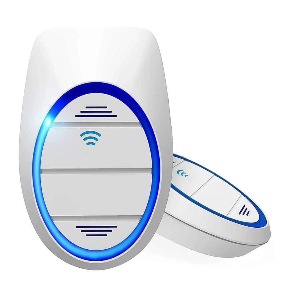 2-Piece Plug-In Ultrasonic Pest Control Repellent Safe and Effective Defender Against Roaches Ants and Mosquitoes, White - Hercitys