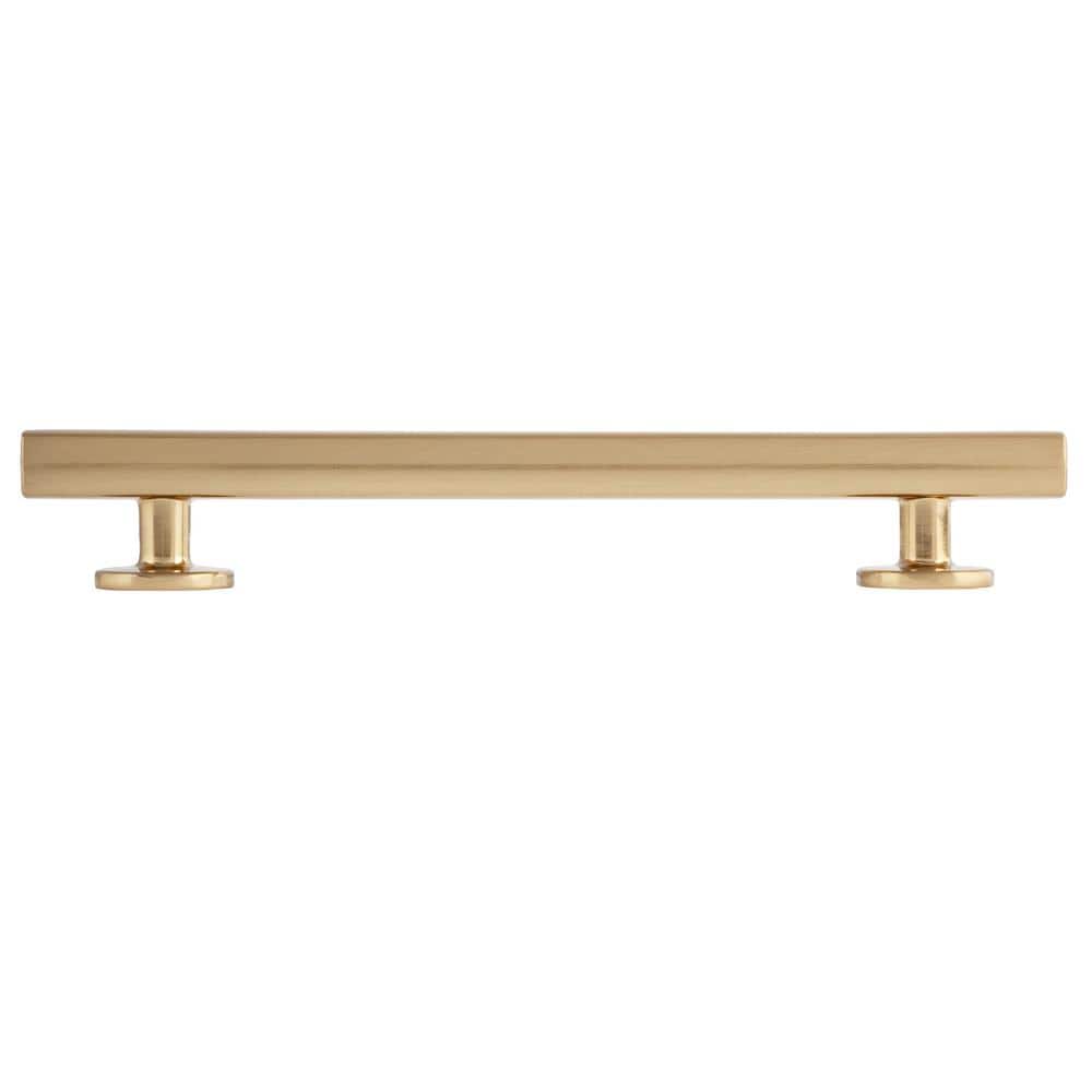 10-Pack Flynn 5-1/2 in. (140 mm) Center-to-Center Modern Satin Brass Bar Drawer Pull - Hercitys