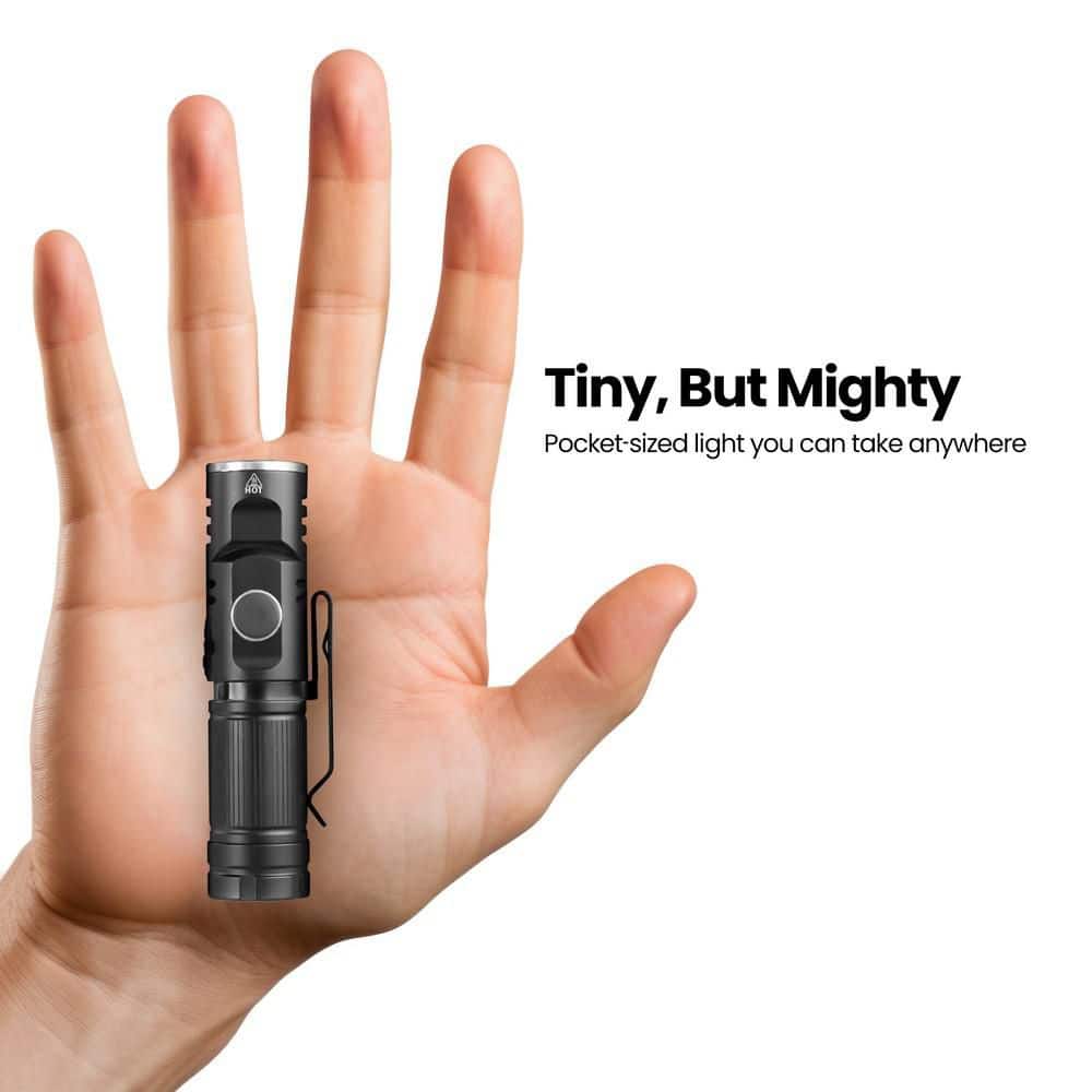 500 Lumens 3.8 in. Super Bright Pivot Head Rechargeable LED Flashlight with Magnetic Base and Clip (3-Pack) - Hercitys