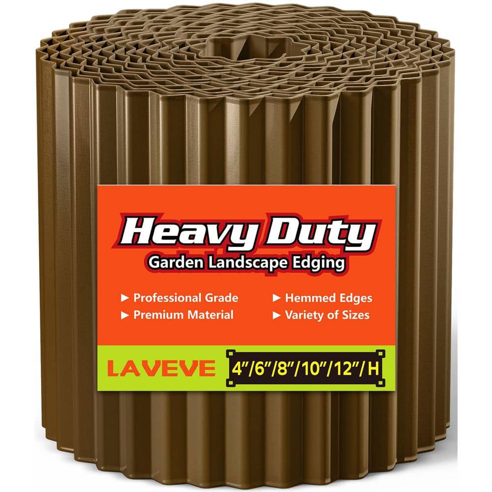 10″ x 20′ Brown Corrugated Metal Garden Edging Landscape Edging Border for Lawn Flower Bed Garden Fence Paver Edging - Hercitys