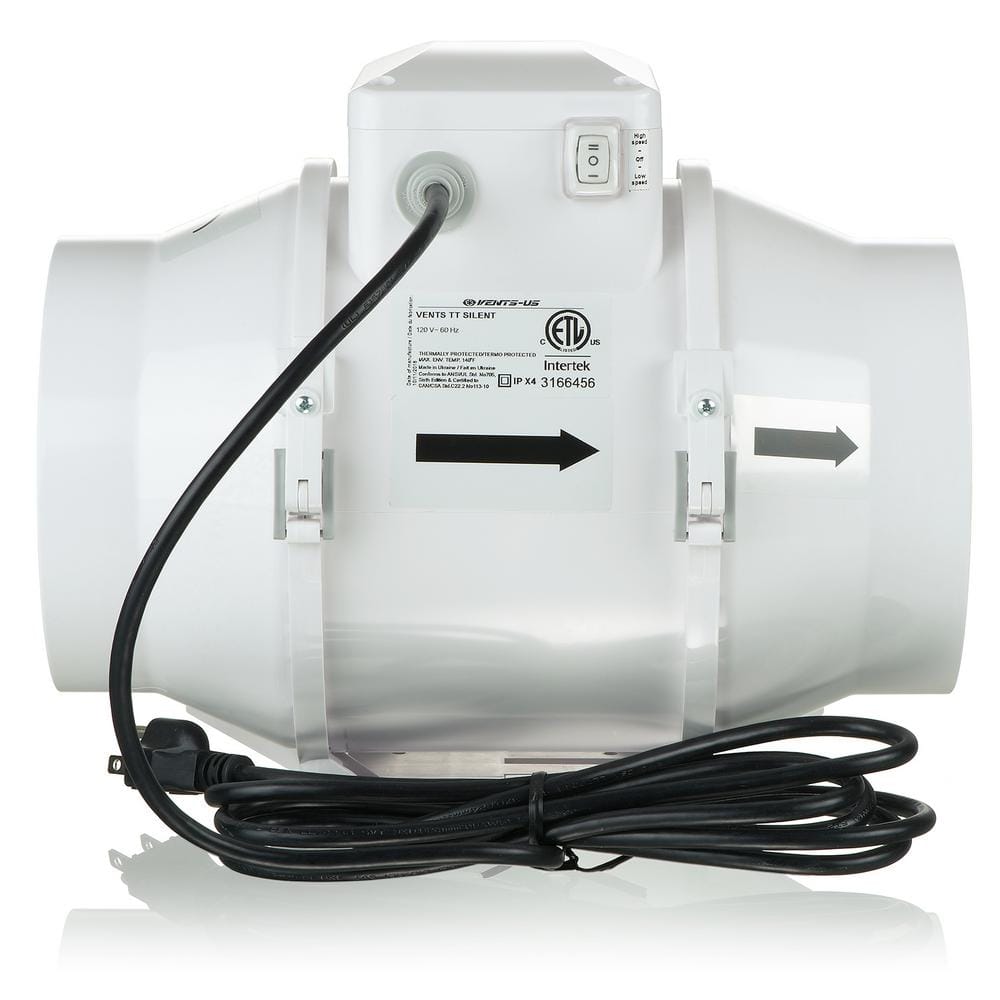146 CFM Power 4 in. Energy Star Rated Mixed Flow In-Line Duct Fan - Hercitys