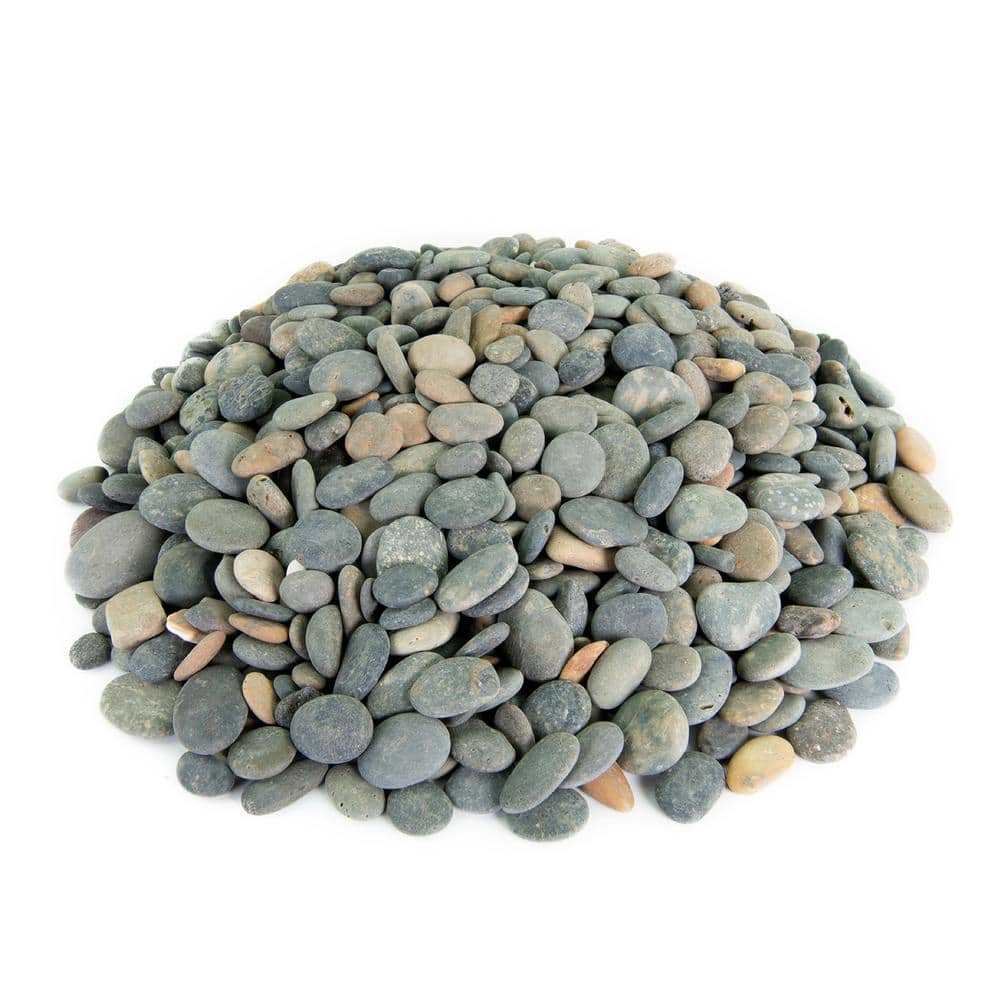 0.50 cu. ft. 1/2 in. to 1 in. Mixed Buttons Mexican Beach Pebble Smooth Round Rock for Garden and Landscape Design - Hercitys