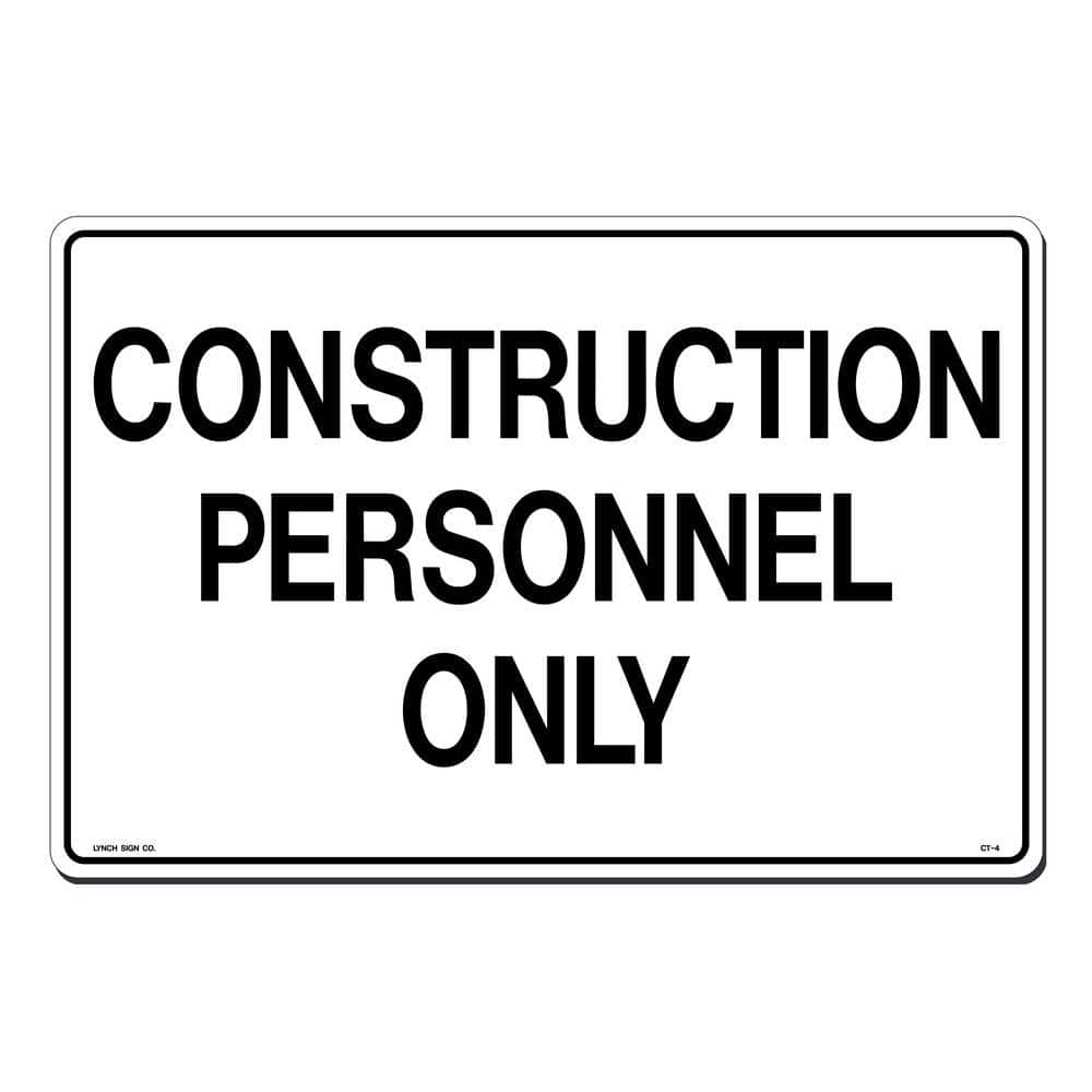 18 in. x 12 in. Construction Personnel Only Sign Printed on More Durable, Thicker, Longer Lasting Styrene Plastic - Hercitys