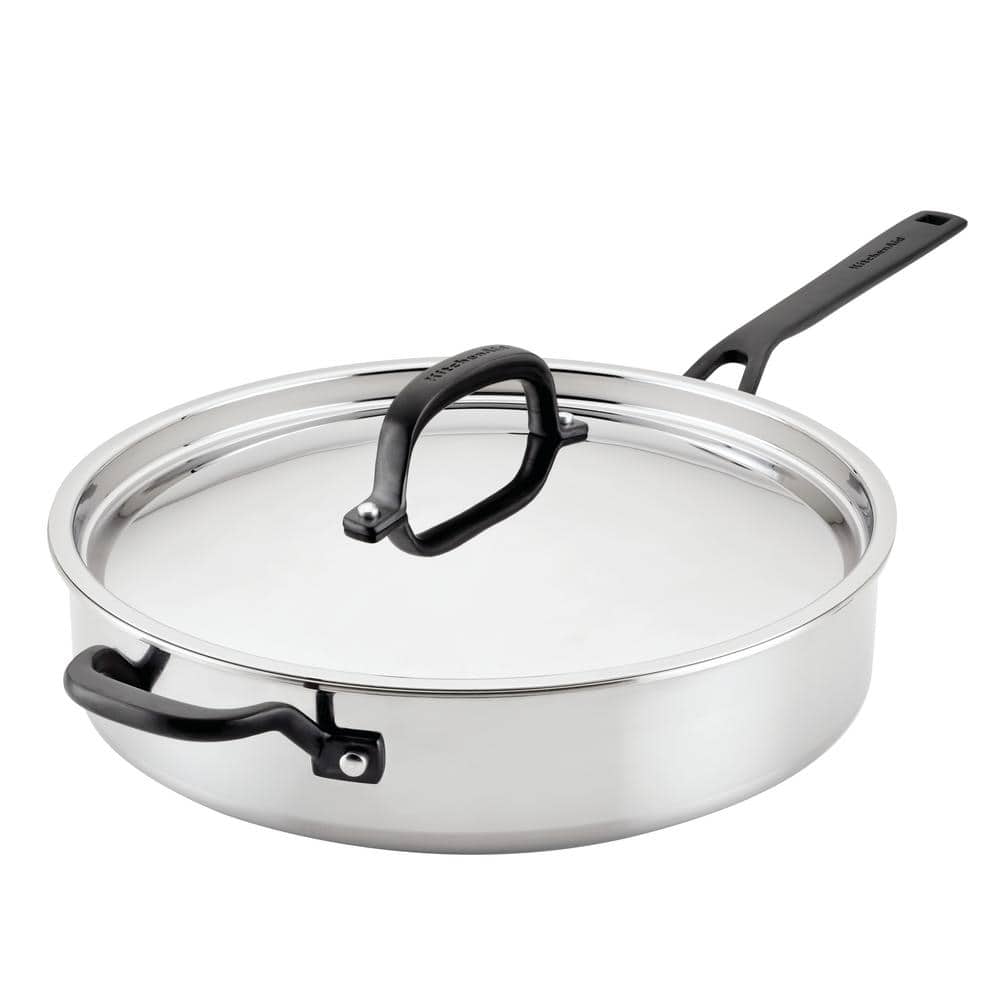 5-Ply Clad 5-qt. Stainless Steel Induction Sautee Pan with Lid - Hercitys