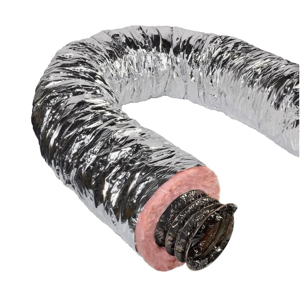 10 in. x 25 ft. Insulated Flexible Duct R6 Silver Jacket - Hercitys