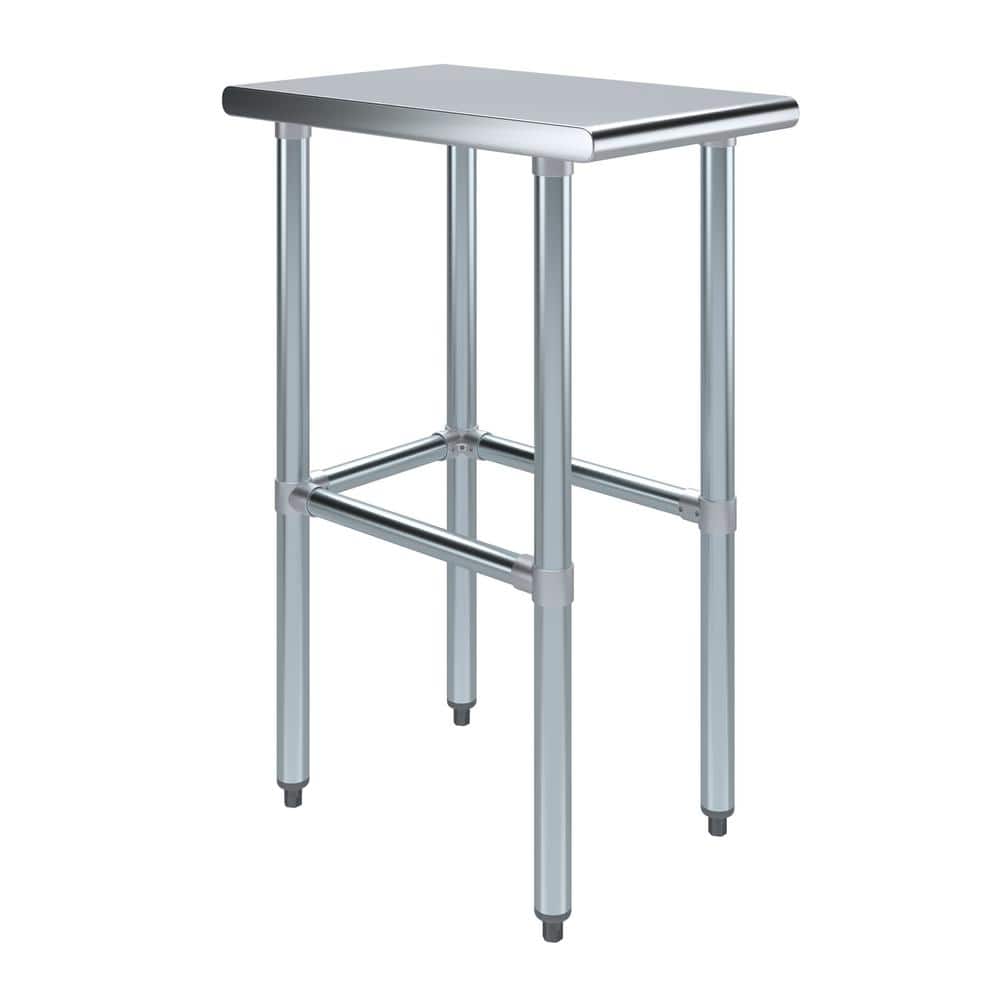 24 in. x 15 in. Stainless Steel Open Base Kitchen Utility Table Metal Prep Table - Hercitys
