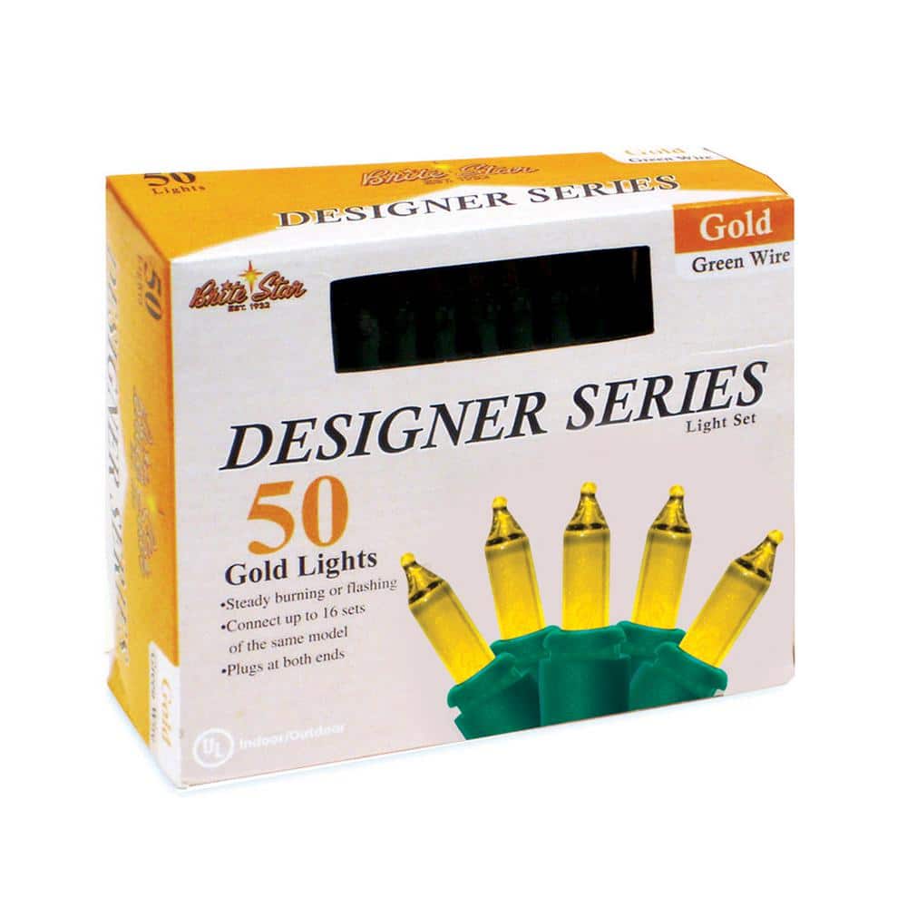 50-Light Designer Series Ceramic Gold Mini Lights - Hercitys
