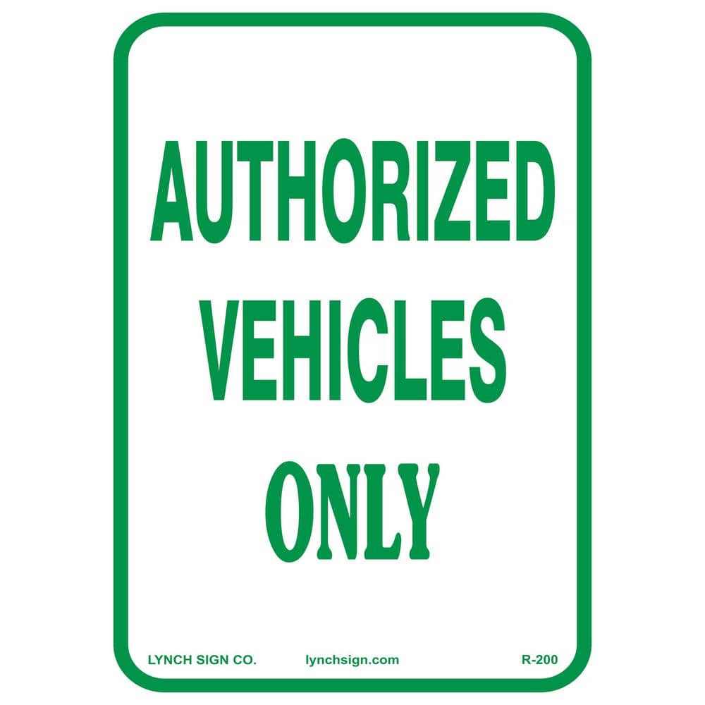 10 in. x 14 in. Authorized Vehicle Only Sign Printed on More Durable, Thicker, Longer Lasting Styrene Plastic - Hercitys
