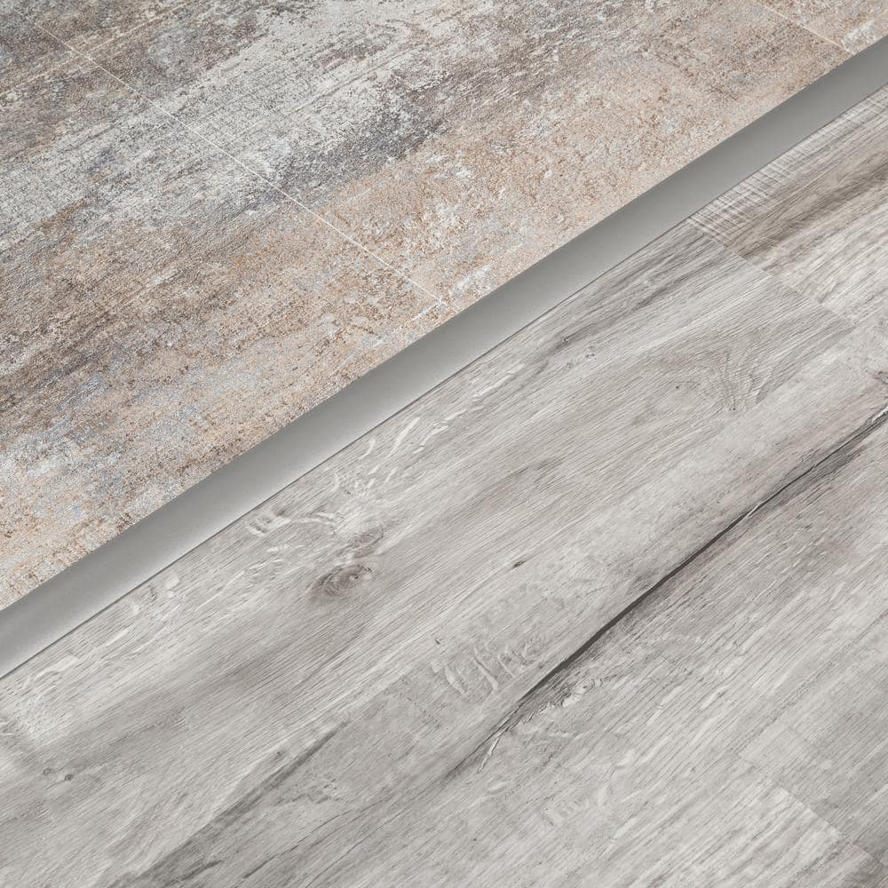 1 3/4 in. x 36 in. Warm Gray Aluminum CINCH T-Molding Transition Strip w/ Snaptrack - Hercitys