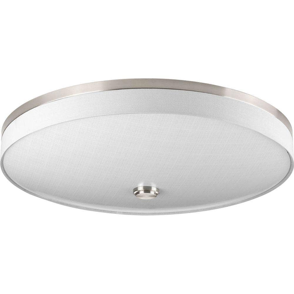 22 in. Weaver Collection 3-Light Brushed Nickel Integrated LED Flush Mount - Hercitys