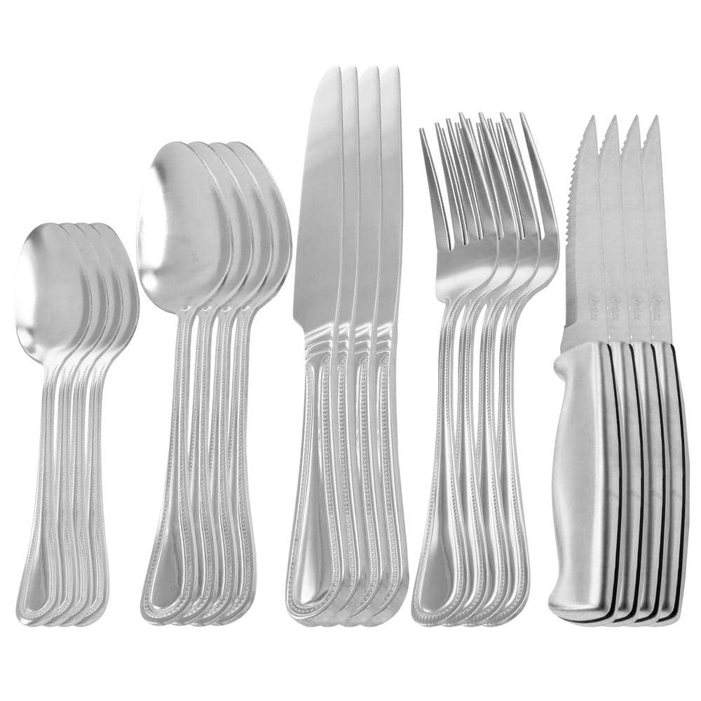 20 Piece Stainless Steel Flatware and Steak Knife Set - Hercitys