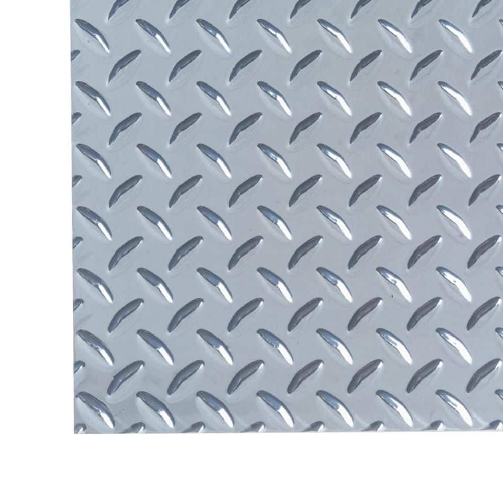 12 in. x 24 in. x .073 in. Diamond Tred Aluminum Sheet Metal in Silver - Hercitys