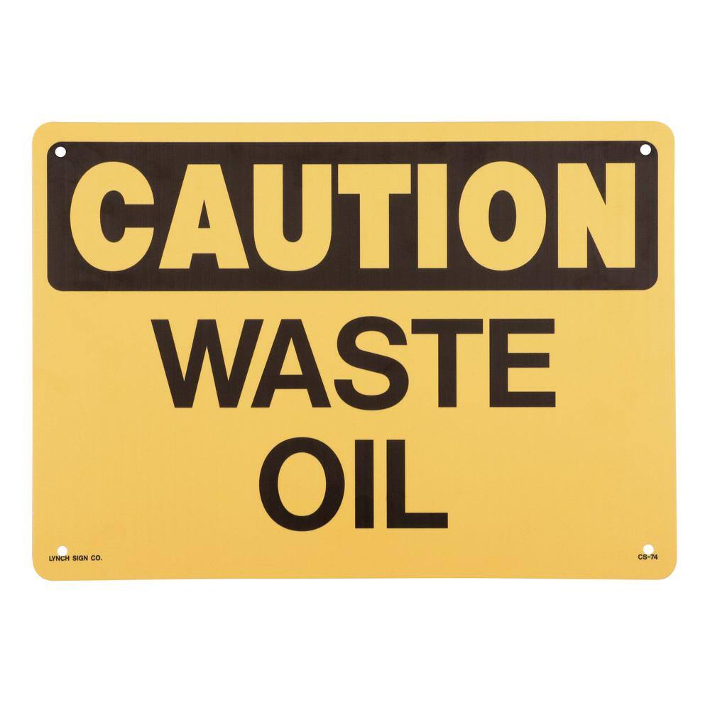 14 in. x 10 in. Waste Oil Sign Printed on More Durable, Thicker, Longer Lasting Styrene Plastic - Hercitys