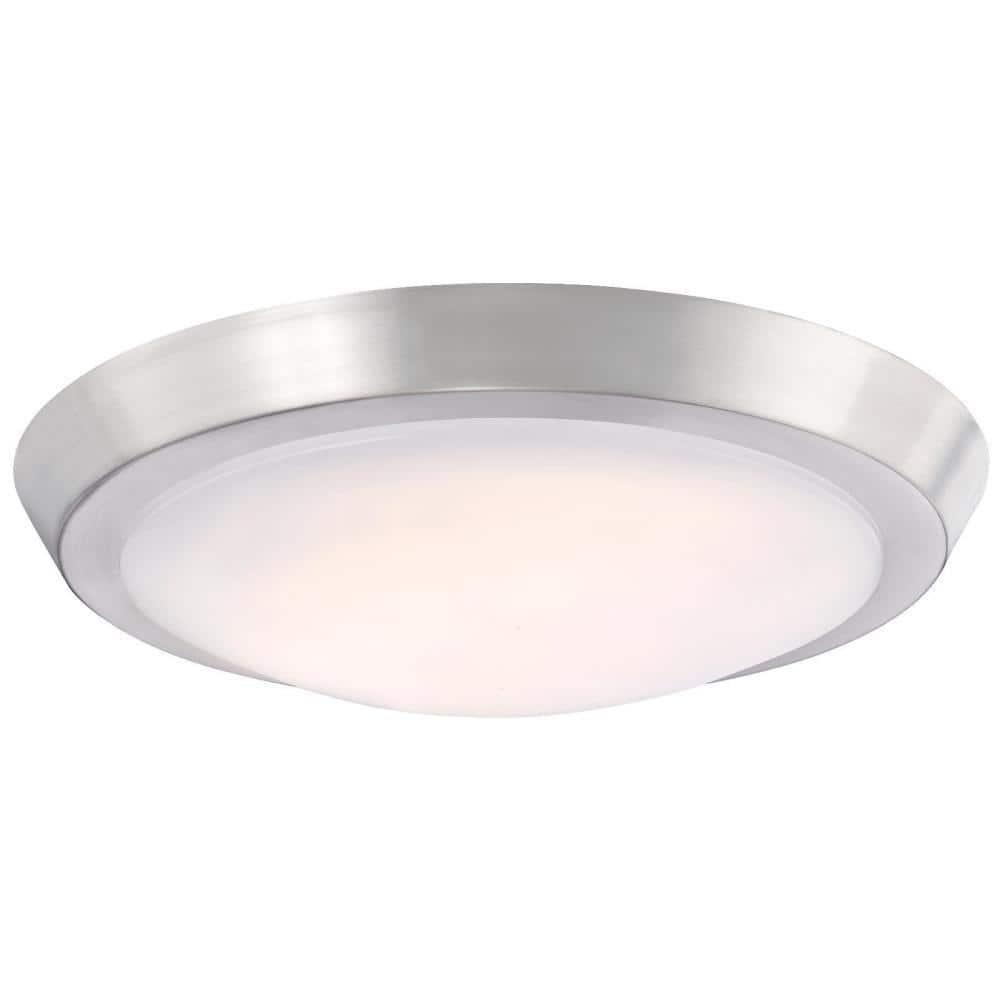 20-Watt Brushed Nickel Integrated LED Flush Mount - Hercitys