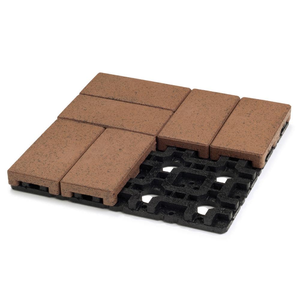 4 in. x 8 in. Pavers with Grid 16 in. x 16 in. x 1.75 in. Boardwalk Composite (1 unit / 1.78 sq. ft.) - Hercitys
