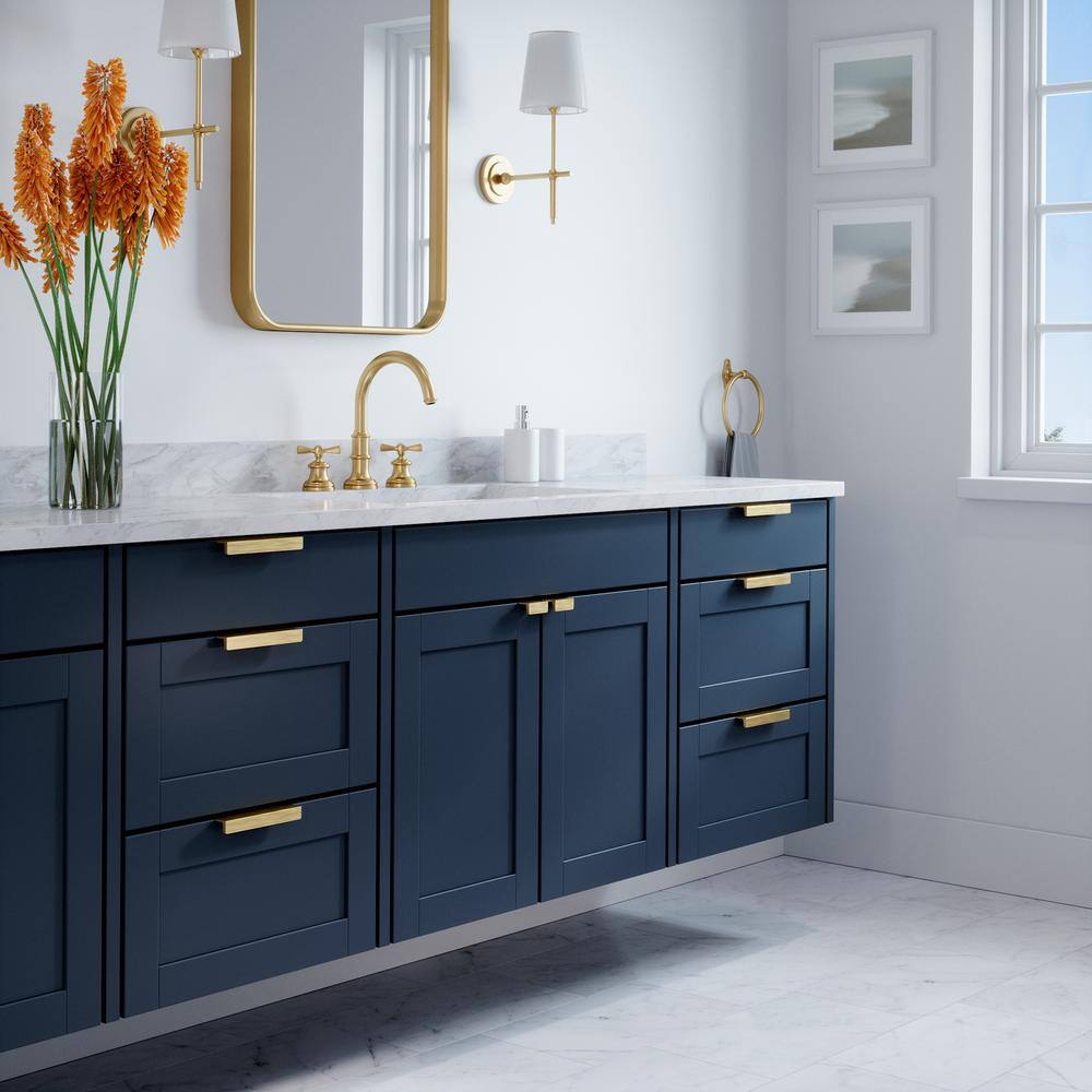 10-Pack Martin 5 in. (127 mm) Center-to-Center Satin Brass Edge Drawer Pull - Hercitys