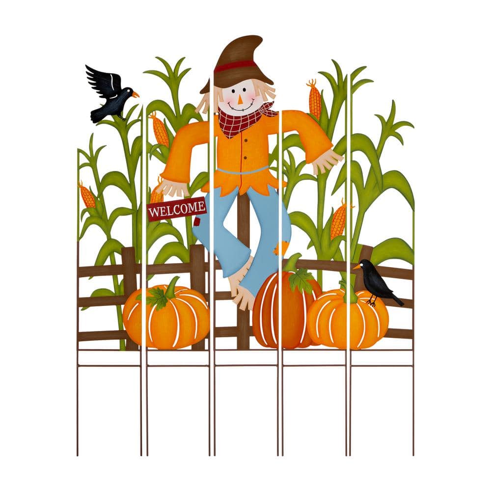41.5 in. H Fall Metal Scarecrow and Corns Combo Yard Stake - Hercitys