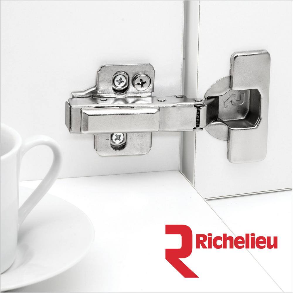 (2-Pack) RCS Series Full Overlay 35 mm Soft Close Nickel 105° Frameless Cabinet Hinge - Hercitys