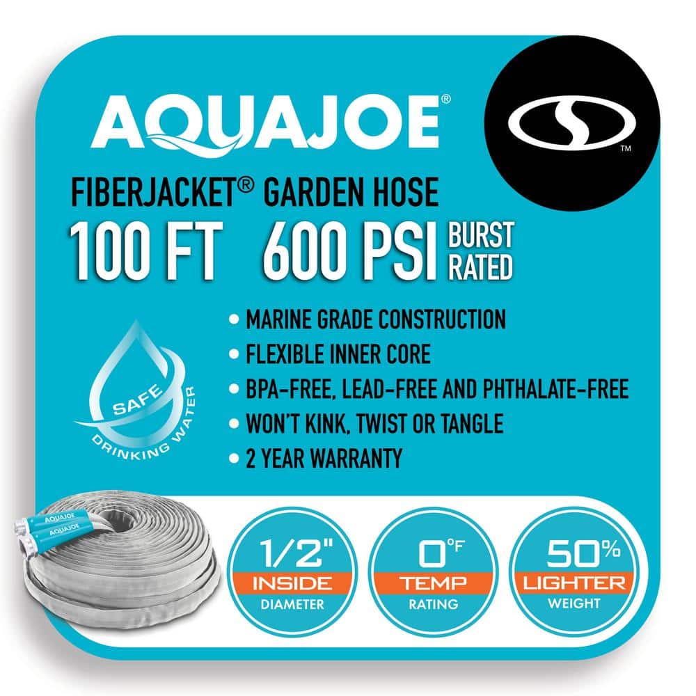 1/2 in. Dia. x 100 ft. Xtreme Fiber jacket Garden Hose, Metal Fittings - Hercitys