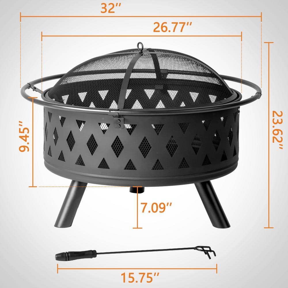 32 x 32 in. Outdoor Bonfire Fire Pit - Hercitys