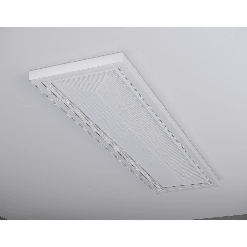 48 in. x 10 in. Low Profile Flat Panel White Dimmable 5CCT Selectable LED with Night Light Flush Mount Ceiling Light - Hercitys