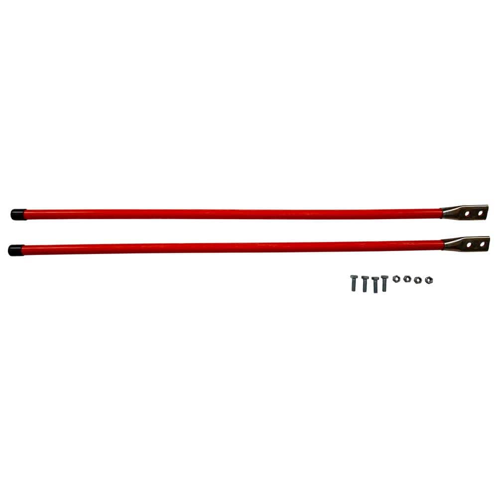 3/4 x 36 Inch Fluorescent Orange Bolt-On Bumper Marker Sight Rods with Hardware - Hercitys