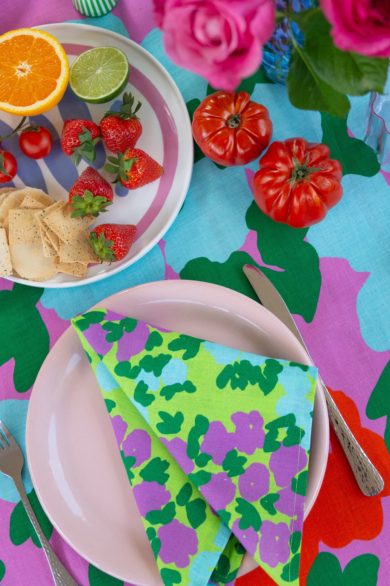 LINEN NAPKIN SET - ROSEBUD - Hercitys