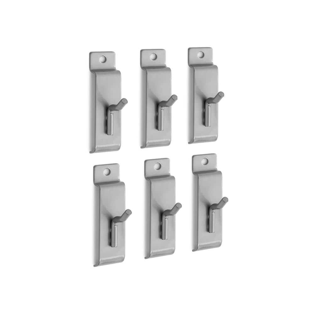 1 in. Slatwall Accessories Single Hooks (6-Pack) - Hercitys