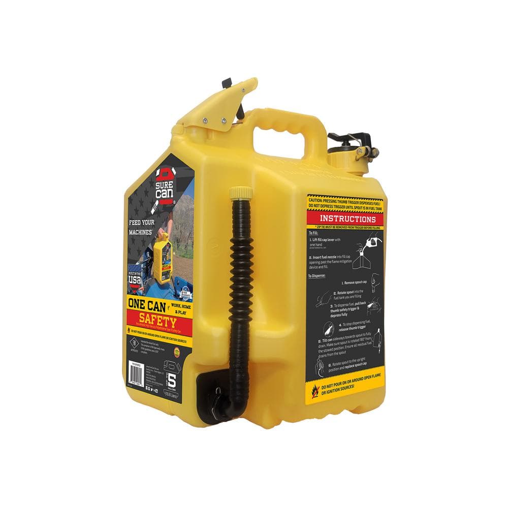 5 Gallon Diesel Type II Safety Can Yellow with Rotating Flexible Spout - Hercitys