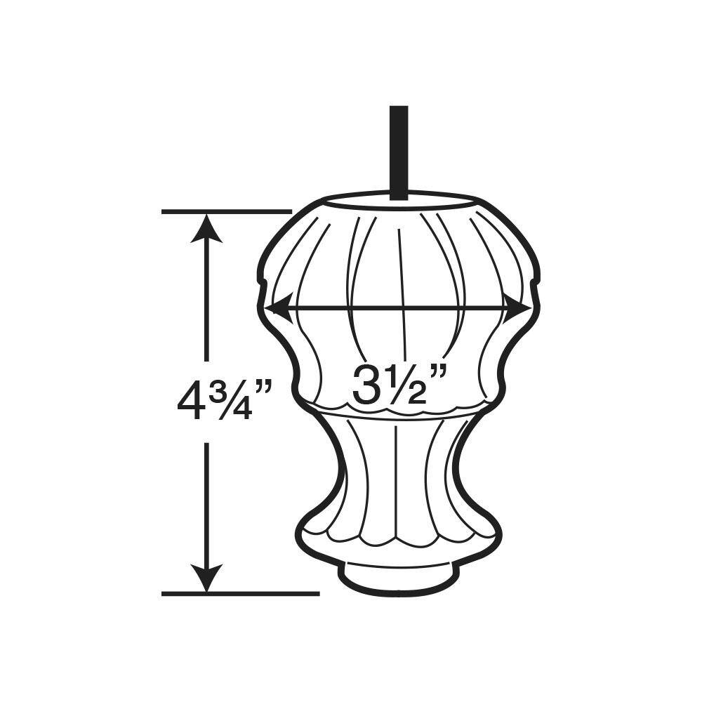4-3/4 in. x 3-1/2 in. Stained Espresso Solid Hardwood Round Sofa Leg - Hercitys