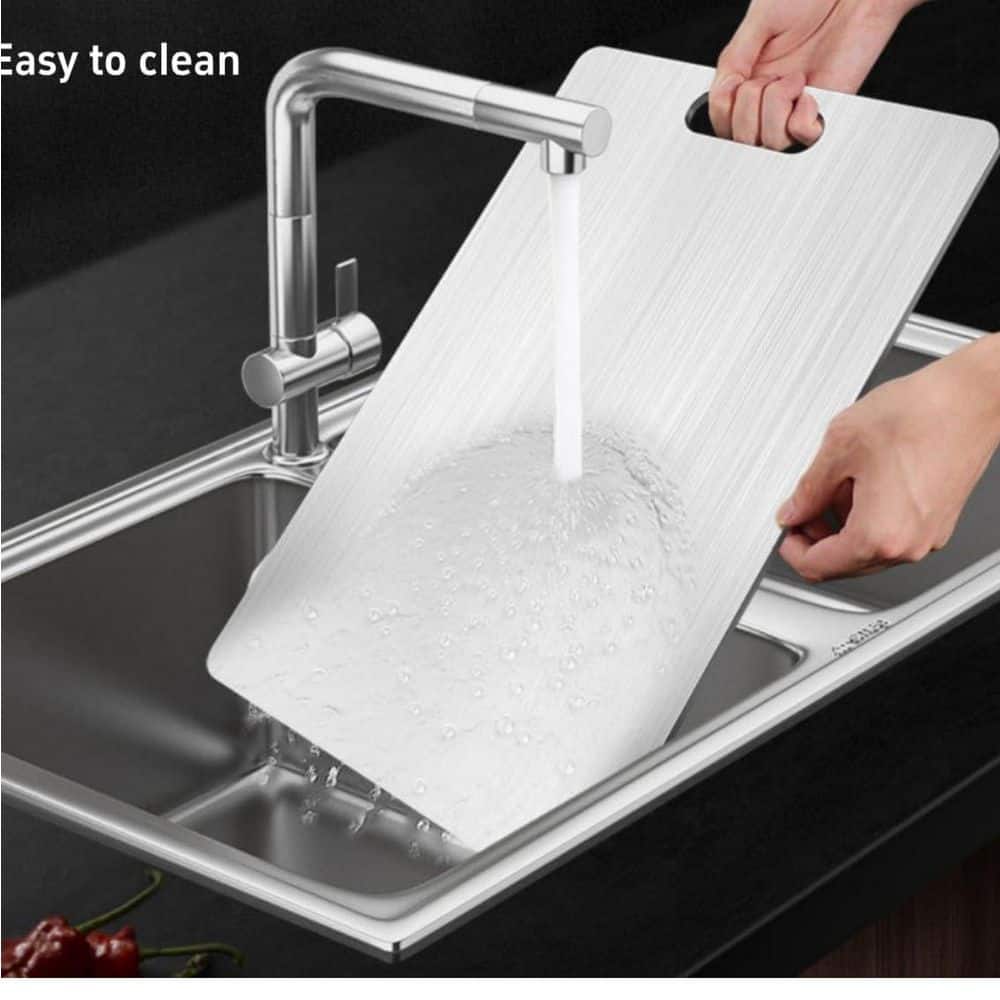 12 in. L x 9 in. W 100% Pure Titanium Cutting Board, Rectangular, Medical-Grade, Durable, Scratch-Resistant, Granite - Hercitys