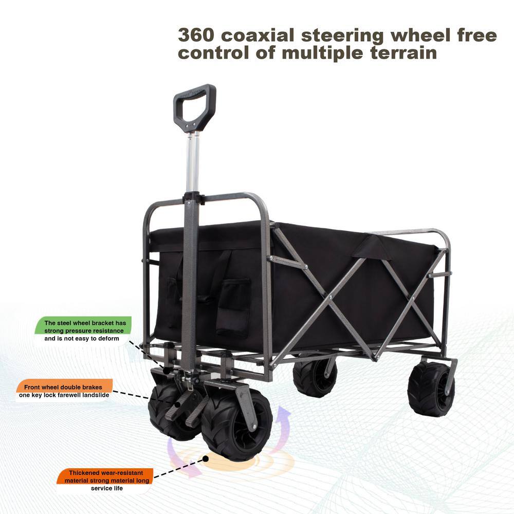 4.28 cu. ft. Steel Outdoor Garden Cart with Big Wheels - Hercitys
