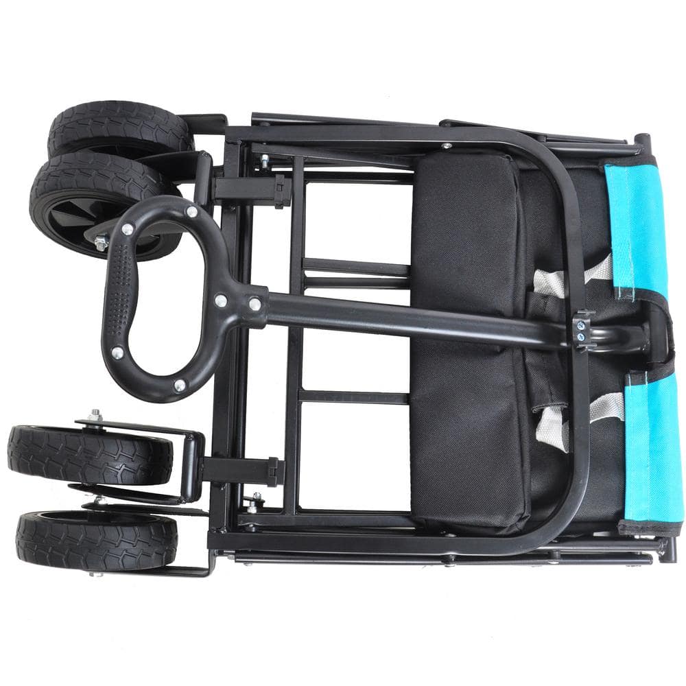 1.5 cu. ft. Steel Garden Cart, Black and Blue - Hercitys