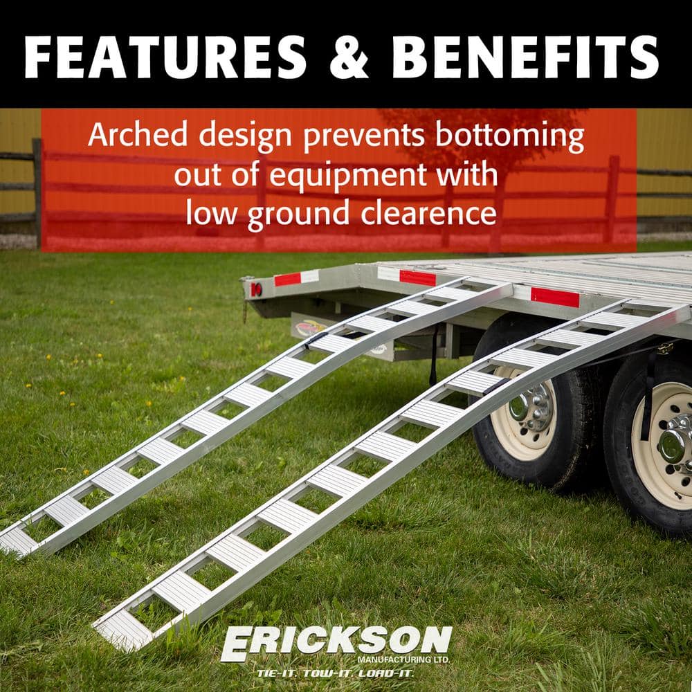 12 in. x 90 in. Aluminum Non-Folding Arched Ramp (1-Pair) - Hercitys