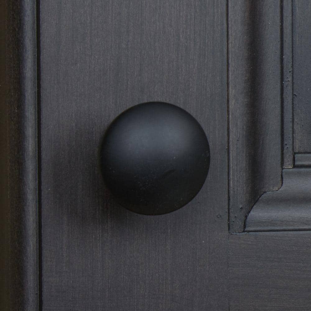 1 in. Dia Matte Black Round Convex Cabinet Knob (10-Pack) - Hercitys