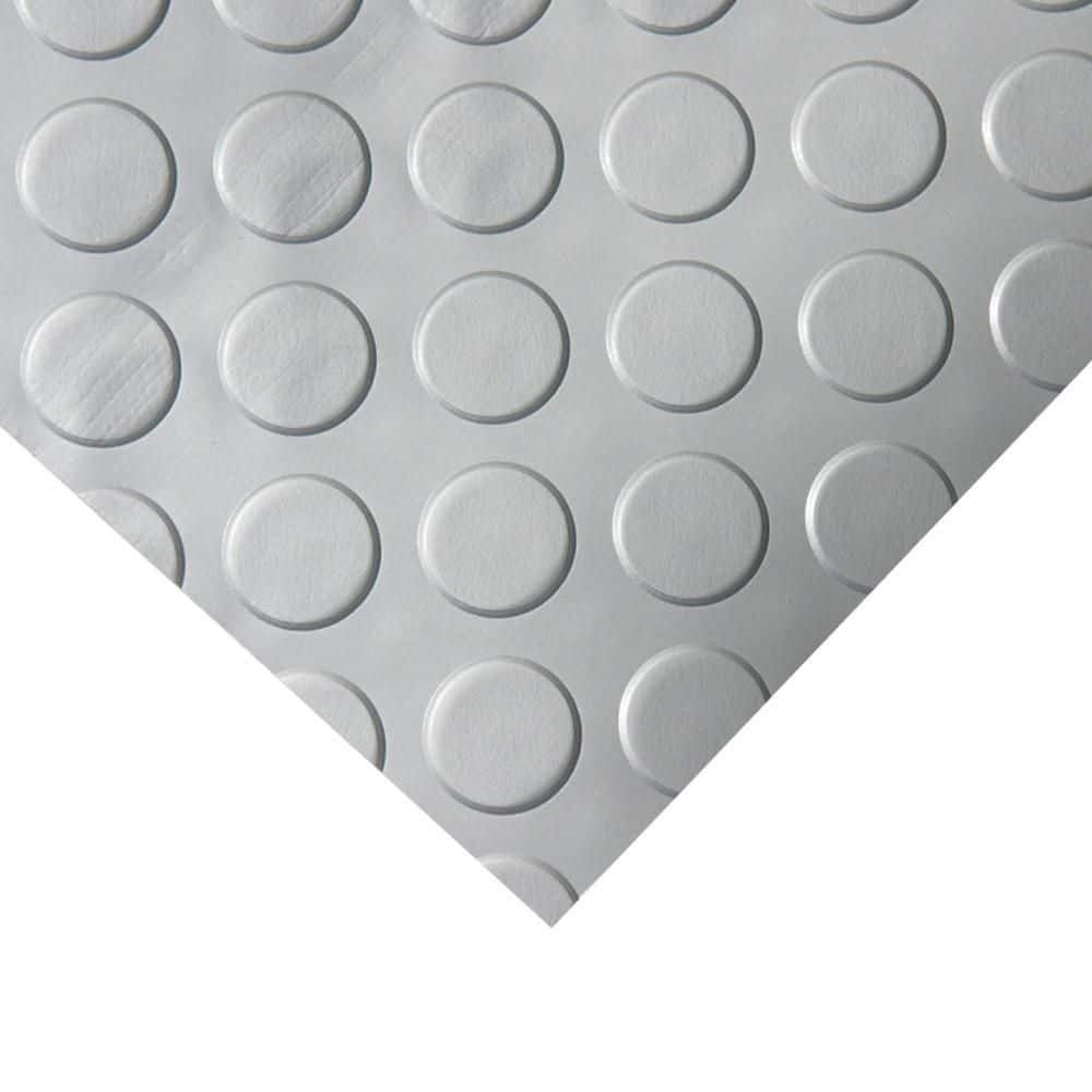 “Coin-Grip Metallic” 4 ft. x 6 ft. Silver Commercial PVC Flooring - Hercitys