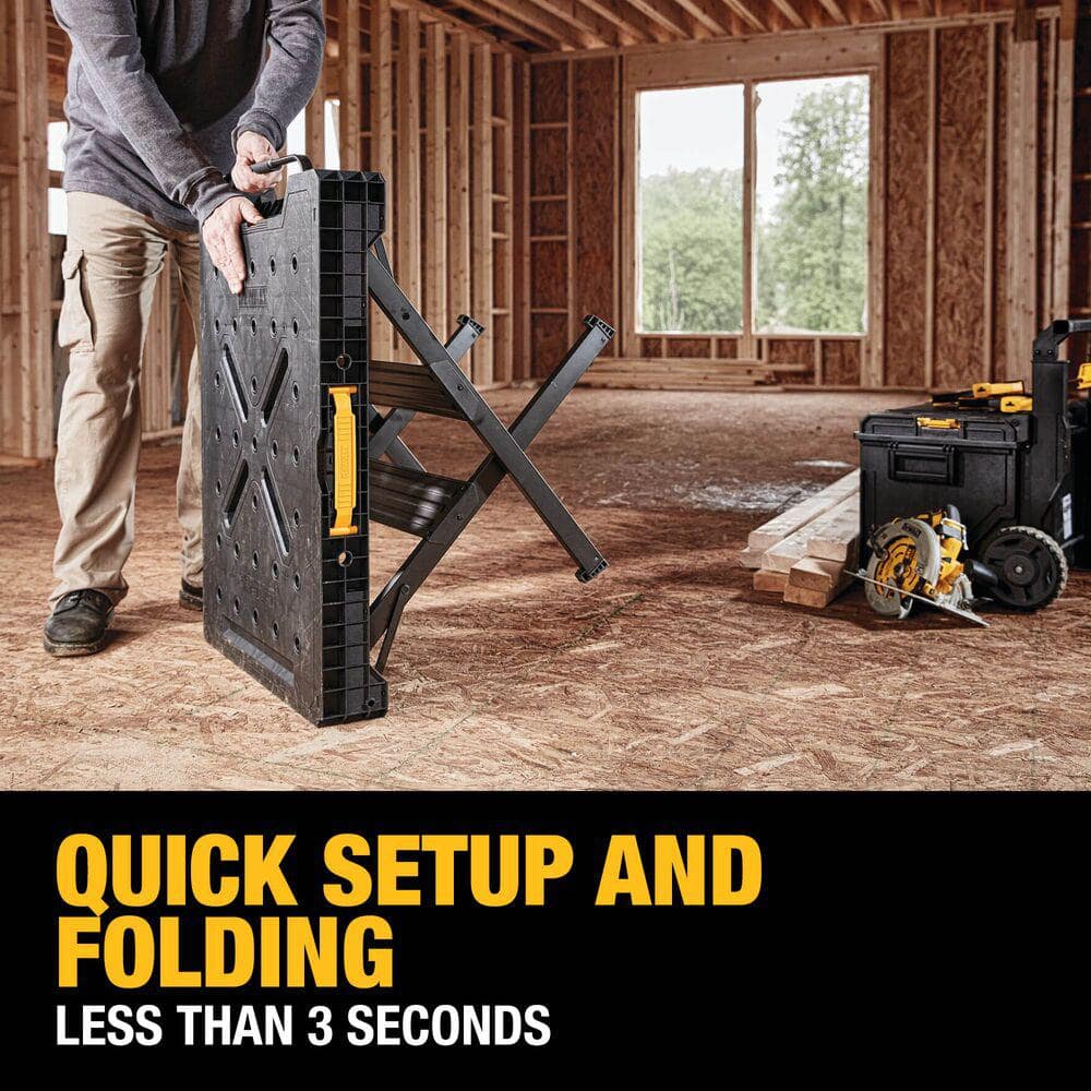 33 in. H Plastic Folding Portable Sawhorse Workbench - Hercitys