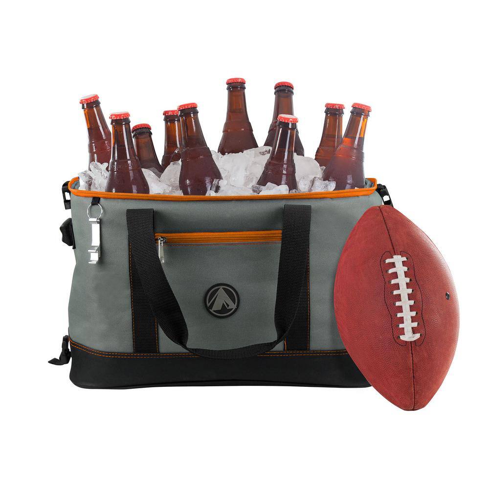 2-Cargo Pockets Collapsible Soft Cooler with Bottle Opener in Orange - Hercitys