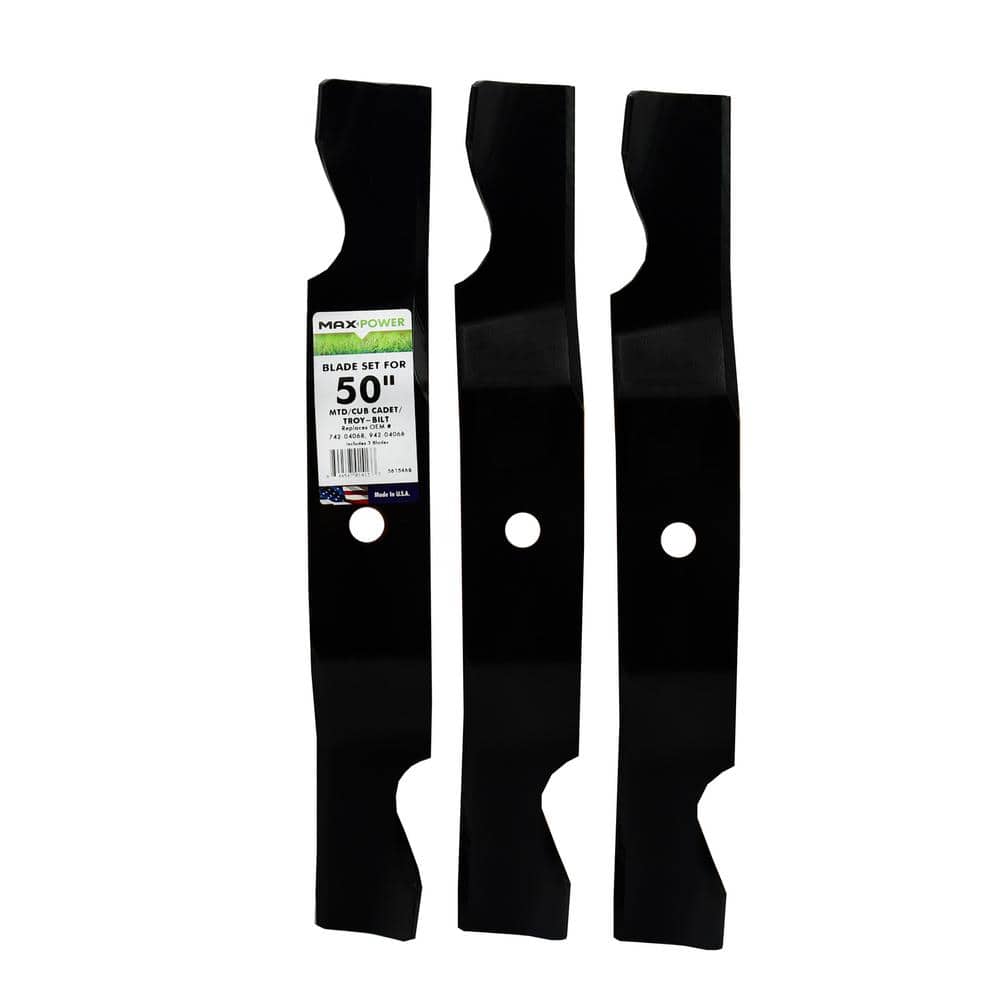 3 Heavy-Duty Blades for Many 50 in. Cut MTD, Cub Cadet, Troy-Bilt Mowers Replaces OEM #’s 742-04068,759-04047,759-4047 - Hercitys